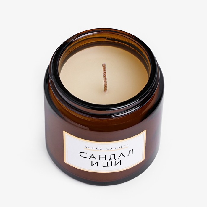 Свеча в банке ароматическая "Сандал и ши", 6,2х6,2х6,5 см, 9 часов