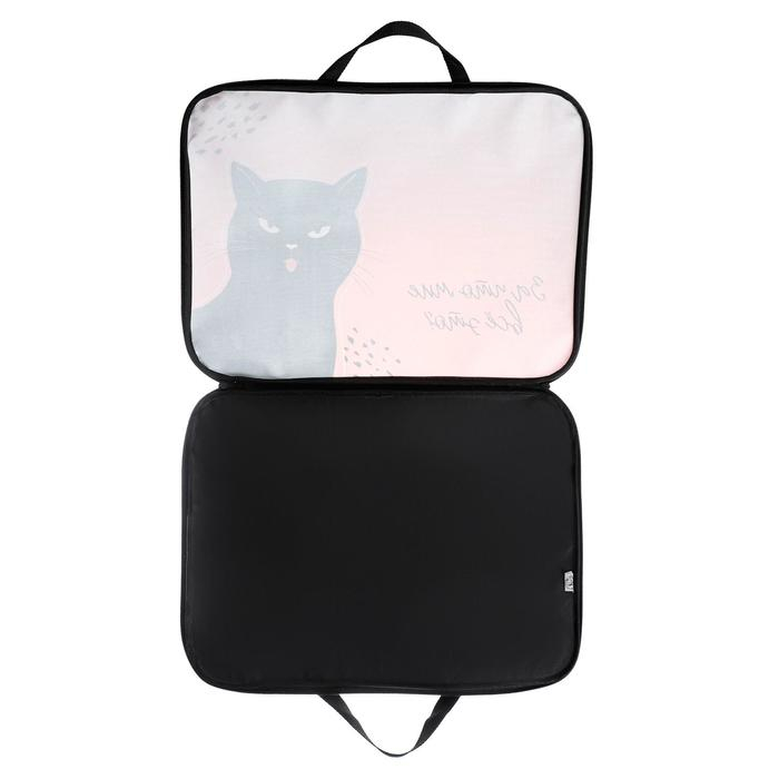 Папка для чертежей и рисунков А3, с ручками текстиль 20 мм, 470 х 350 мм Calligrata универсальный 600D &laquo;Котик&raquo;