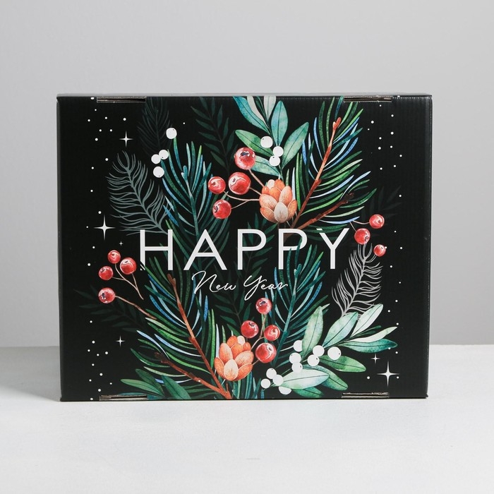 Коробка подарочная новогодняя складная &laquo;Волшебного нового года&raquo;, 31,2 х 25,6 х 16,1 см, Новый год