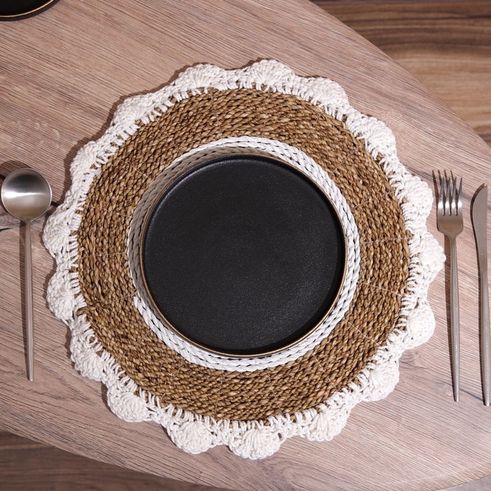 Коврик плетёный круглый 35 см