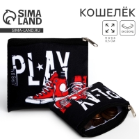 Кошелек детский текстильный "Кеды", 11х9х0,5 см, цвет черный Кошелек детский текстильный "Кеды", 11х9х0,5 см, цвет черный