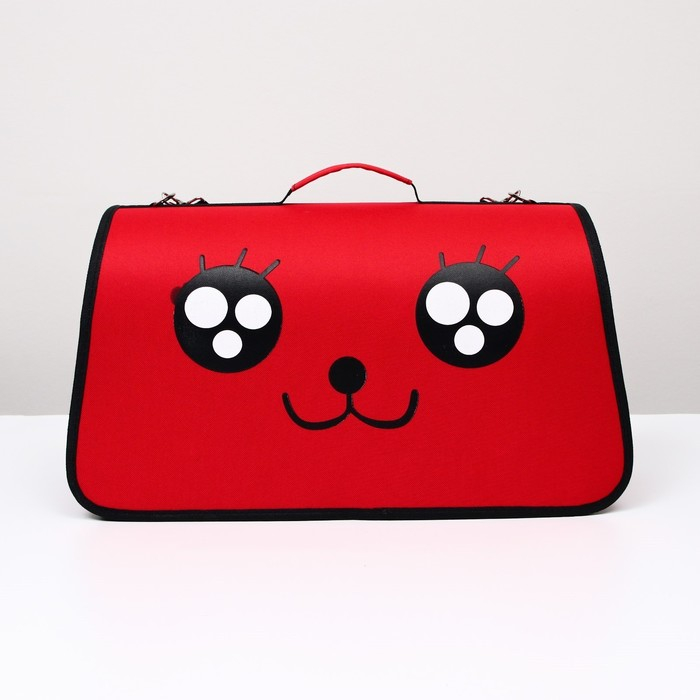 Сумка - переноска для животных Сумка - переноска для животных "Весёлый жук", красная, размер L, 53 х 21 х 29 см