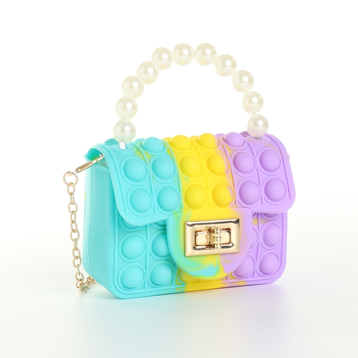 Сумка детская для девочки на замке «Выбражулька», pop it, цвет сиреневый/жёлтый/бирюзовый Сумка детская для девочки на замке «Выбражулька», pop it, цвет сиреневый/жёлтый/бирюзовый