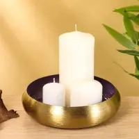 Подсвечник золотой с фиолетовым покрытием, 18&times;18&times;5 см