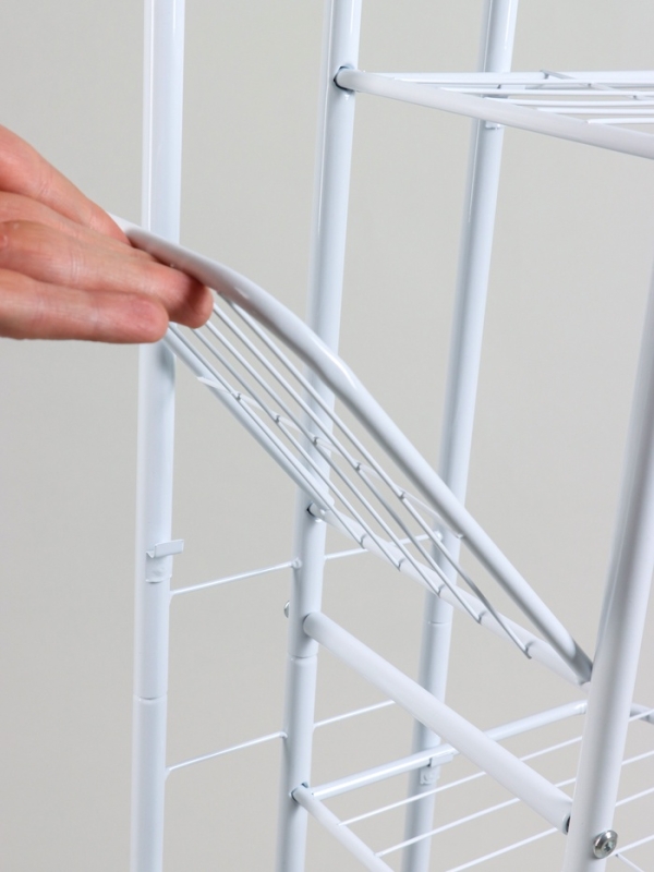 Подставка для цветов Greengo, 8 полок, 43 &times; 22 &times; 141 см, напольная, металл, белая