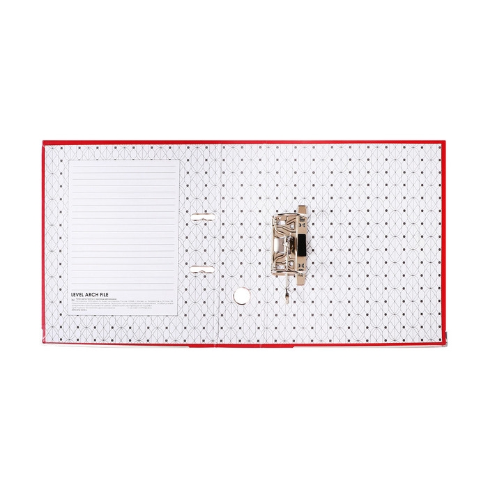 Папка-регистратор 75мм, А4, Calligrata "Mega", бумвинил, с карманом на корешке, нижний металлический кант, красная