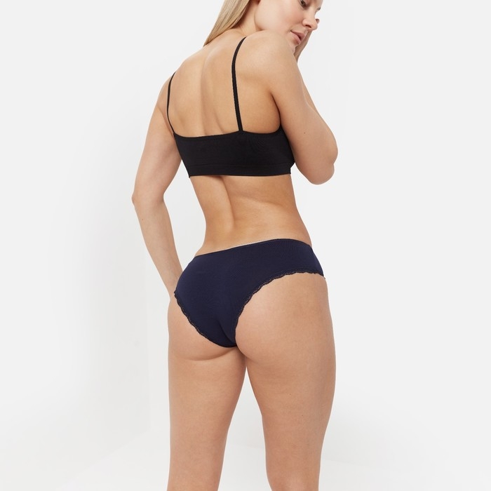 Трусы женские бразильяна, цвет синий, размер 46-48 (L)