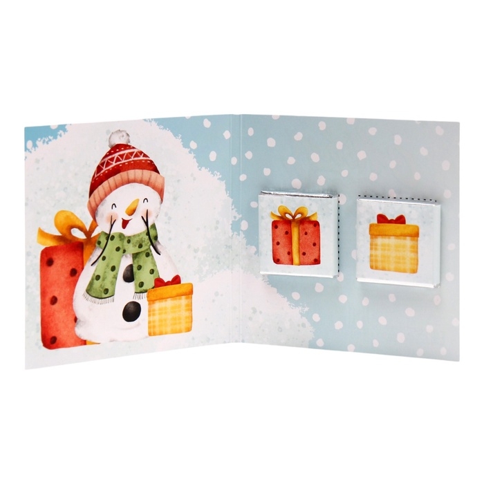 Новый год. Шоколадная открытка "С новым годом!", 2 шт х 5 г