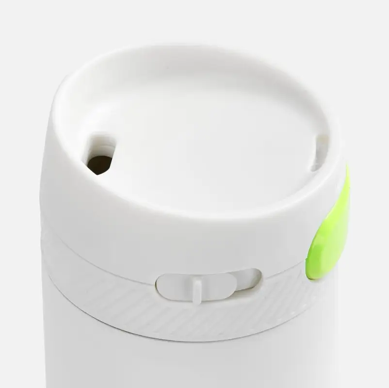 Термостакан X1 с цветной кнопкой, белый с желтым