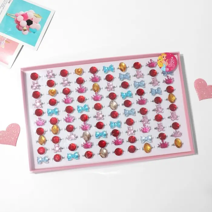 Кольцо детское &laquo;Выбражулька&raquo; радости, форма МИКС, цвет МИКС в серебре