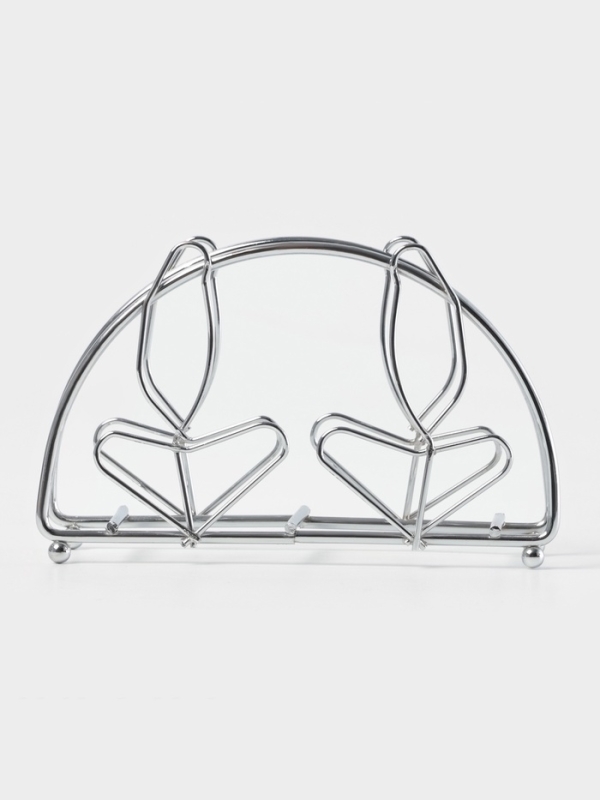 Салфетница Доляна &laquo;Розы&raquo;, хром