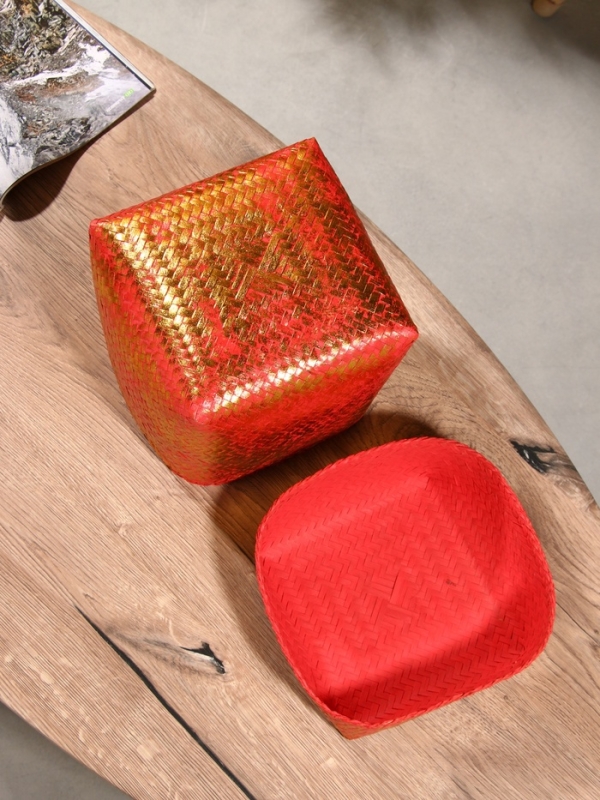 Корзинка плетеная "Голден" 20х20х26 см, розовый