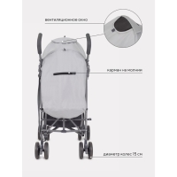 Коляска прогулочная детская RANT basic &laquo;Tango&raquo; RA352, складывается в трость, цвет Silver Grey
