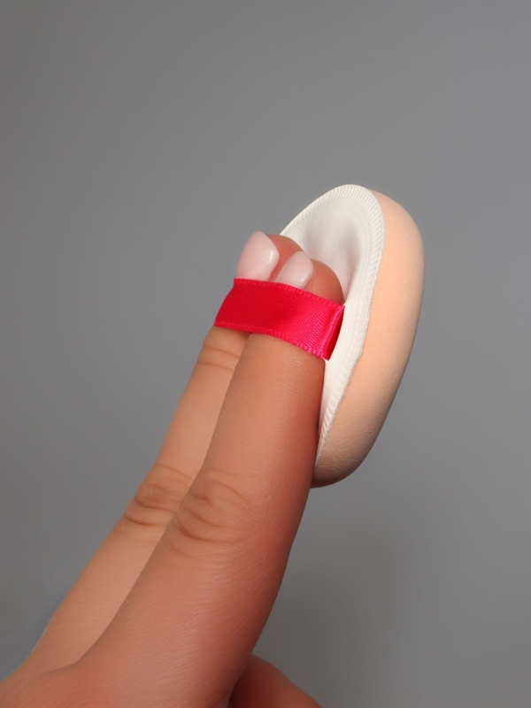 Спонж д/макияжа круг с держат d5см  в пласт футляре латекс белый пакет QF