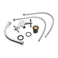 Смеситель для кухни ZEIN Z7215, двухвентильный, кран-букса латунь 1/2", латунь, хром