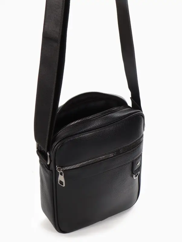 Сумка мужская, 21*7*25 см, отд на молнии, 2 н/карман, длин рег.ремень, черный