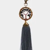 Брелок ловец снов "Великое древо" 19 см, цв. серый