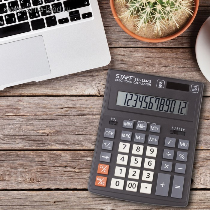 Калькулятор настольный 12 разрядов STAFF PLUS STF-333, двойное питание Калькулятор настольный 12 разрядов STAFF PLUS STF-333, двойное питание