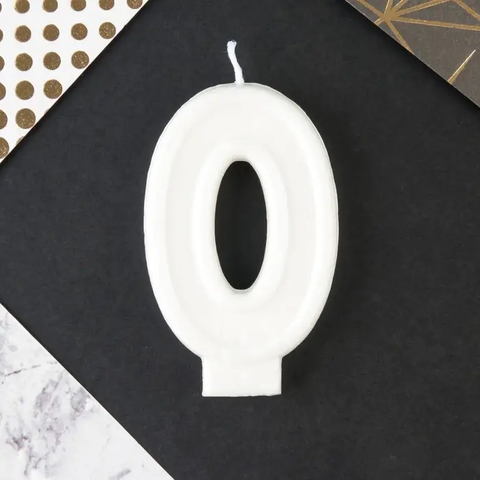 Свеча для торта, цифра 0 &laquo;С Днем рождения&raquo;, 7 х 4,3 см