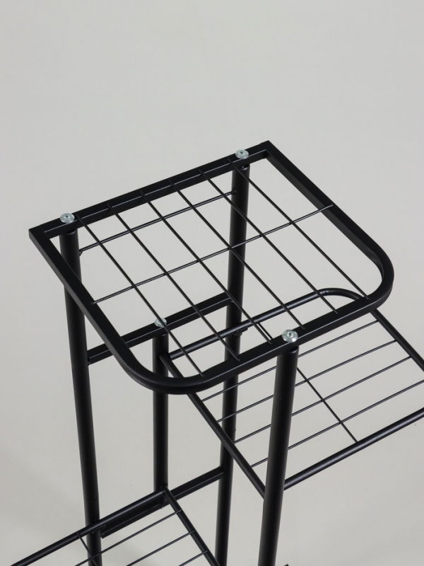 Подставка для цветов Greengo, 4 полки, 43 &times; 22 &times; 82 см, напольная, металл, чёрная