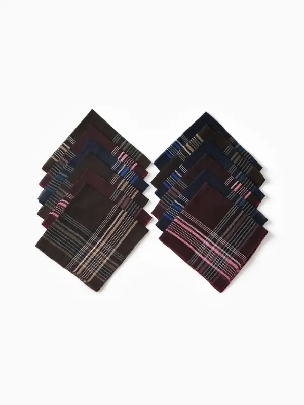 Платки носовые мужские Экономь и Я "Элегантность" 36*36 см, (набор 12 шт), рис. МИКС,100% пэ   10897