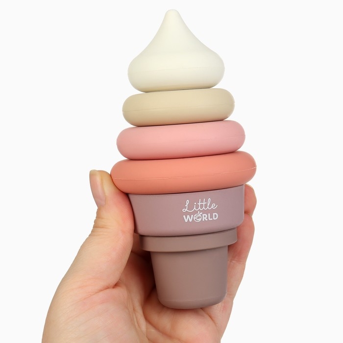 Развивающая игрушка - пирамидка &laquo;Мороженка&raquo;, силикон, Mum&Baby