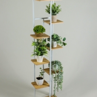 Подставка для цветов Greengo, 8 полок, 36 &times; 23 &times; 136 см, напольная, каркас металл, полки МДФ, белая