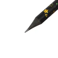 Карандаш чернографитный твёрдость HB, корпус чёрный с рисунком, заточенный, со стразой из акрила, МИКС