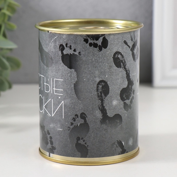 Подарочные носки в банке «Чистые», (внутри носки мужские, цвет чёрный) Подарочные носки в банке «Чистые», (внутри носки мужские, цвет чёрный)