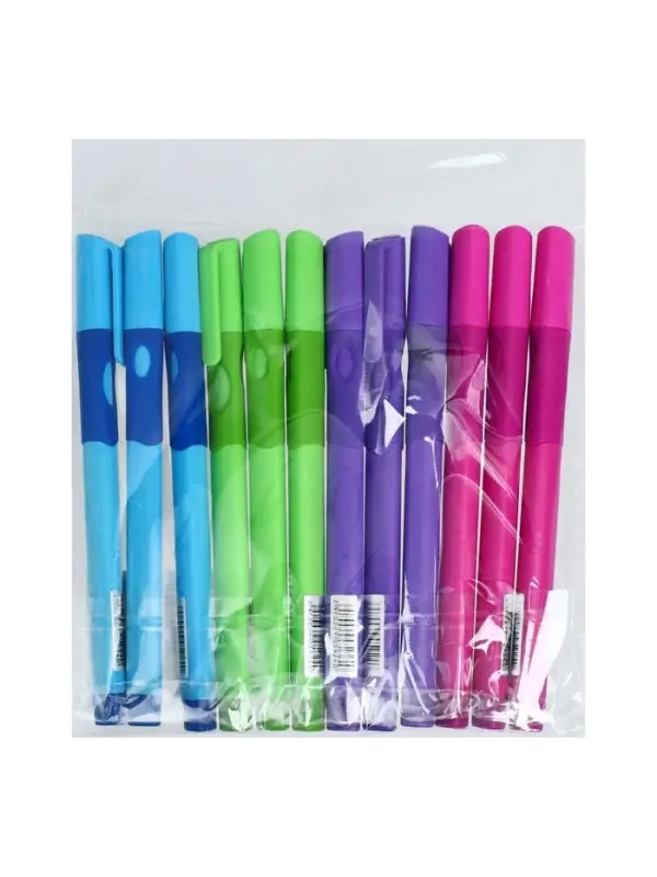 Ручка шариковая Calligrata, синий стержень, узел 0.7 мм, резиновый упор, МИКС