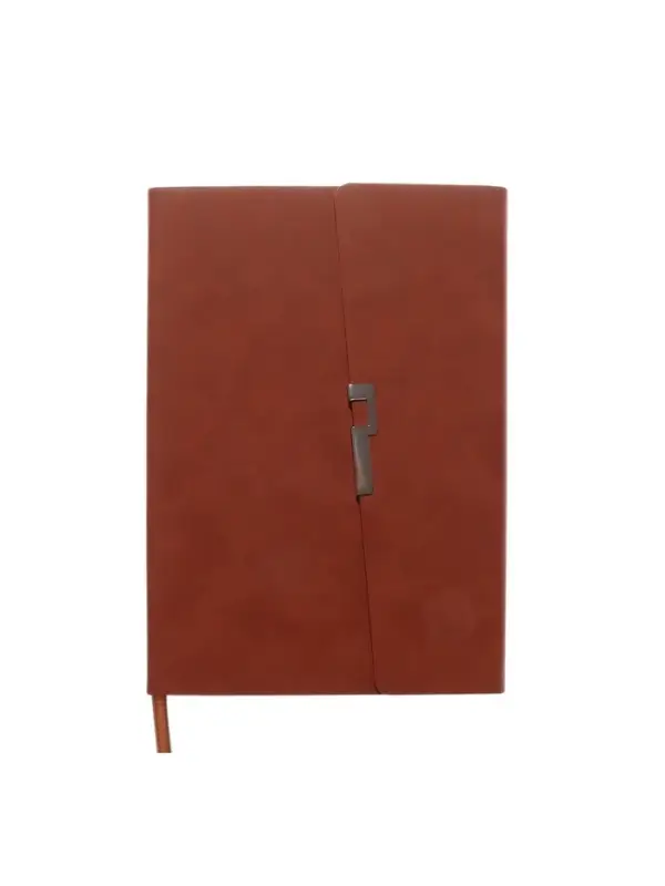 Ежедневник недатированный формат А5, с клапаном, 96л, линия, пвх, Коричневый