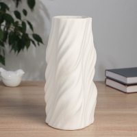 Керамическая ваза декоративная настольная &laquo;Оскар&raquo;, для цветов, сухоцветов, d-9 см, 25&times;11 см, белый