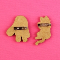 Значки деревянные, неразлучники &laquo;Любимой подружке&raquo;, 2 шт., 8 х 12 см.