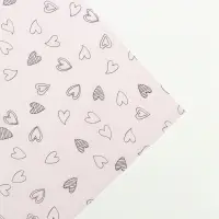 Бумага упаковочная тишью, &laquo;Сердечки&raquo;, 50 см &times; 70 см 17 грамм, розовая