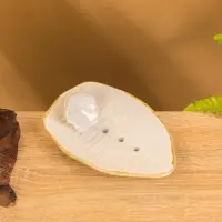 Мыльница "Флора" керамика, цв. бежево-белый, 14х9,5х4 см