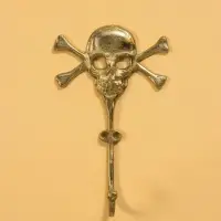 Крючок настенный &laquo;Весёлый Роджер&raquo;, 22&times;13.5&times;5.5 см, алюминий, золото