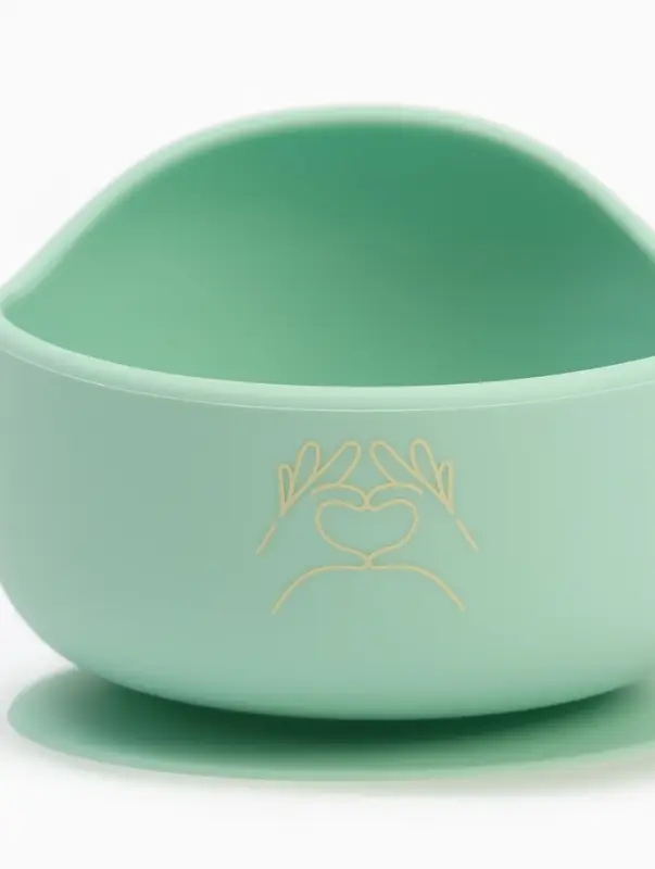 Тарелка детская на присоске и ложка, бирюзовый, Mum&Baby