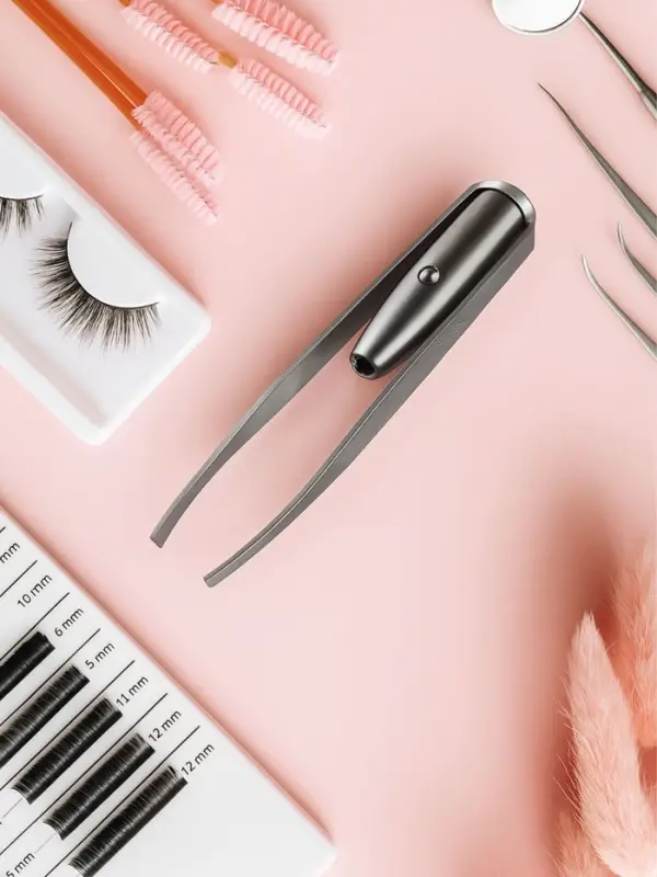 Пинцет LP-02, косметический, подсветка, батарейки в комплекте