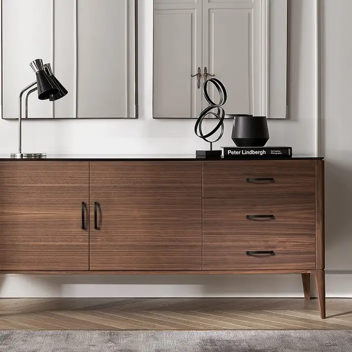 Ручка-скоба С-34, пластик 128 мм, чёрная, матовая