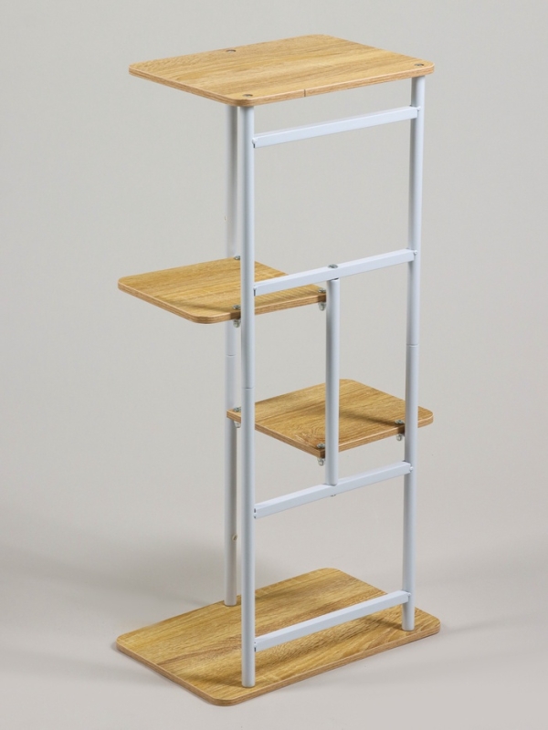 Подставка для цветов Greengo, 4 полки, 36 &times; 23 &times; 74 см, напольная, каркас металл, полки МДФ, белая