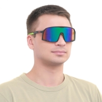 Очки солнечные мужские спортивные "Мастер К", uv 400, ширина 14.1 см, дужка 13.4 см, линза 7.2 х 5.3