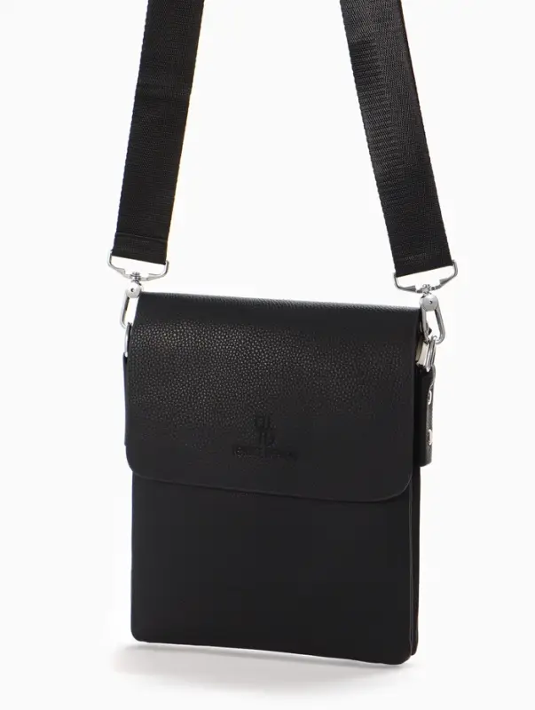 Сумка планшет муж, 19*2*23, 2 отд на молнии,  н/карм, длин рег ремень, черный