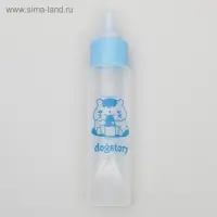 Бутылочка для вскармливания грызунов 30 мл с силиконовой соской (короткий носик), голубая