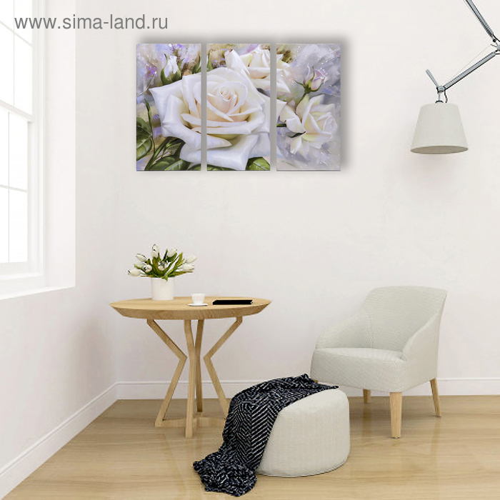 Картина модульная на подрамнике "Розы" 99x65 см. (3-33х65)