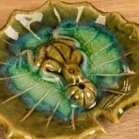 Подставка под благовония &laquo;Лягушка на кувшинке&raquo;, 9&times;10&times;1.5 см, керамика, зелёная