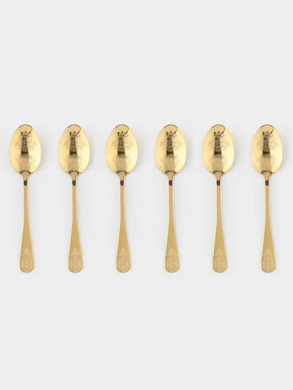 Набор ложек столовых 6 шт "Эмили" 20,5 см, цвет золото