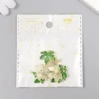 Декор для творчества металл, эмаль "Кленовый листик" зелёный 2х2 см