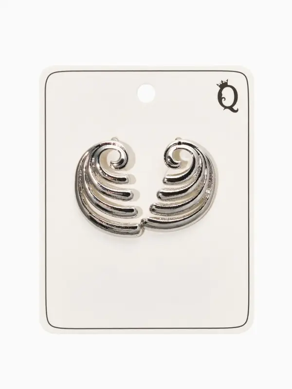Серьги металл &laquo;Волна&raquo;, цвет серебро