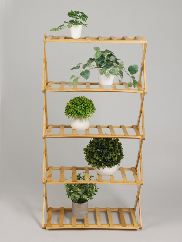 Подставка для цветов Greengo, 5 полок, 50 &times; 25 &times; 89 см, напольная, бамбук