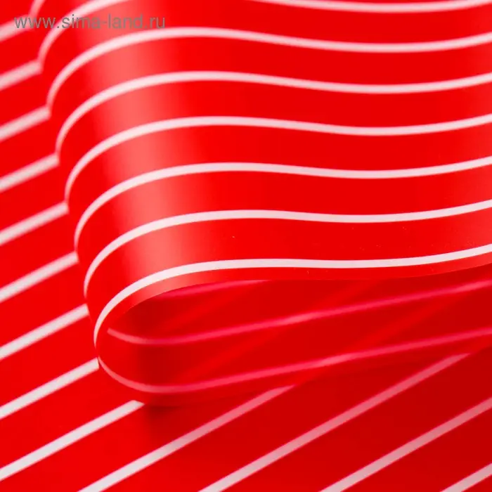 Плёнка для цветов и подарков &laquo;Полосы&raquo;, красная, 60&times;60 см